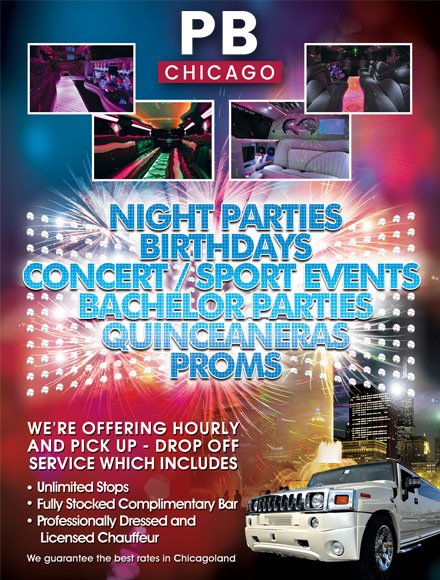 chicago party bus flyer