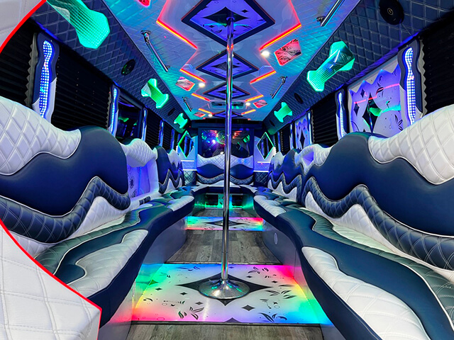 big party bus  with surround sound system